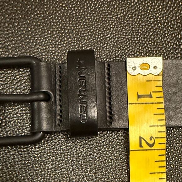 Carhartt work in progress Black Leather Men's Belt size medium 90cm - Picture 9 of 10